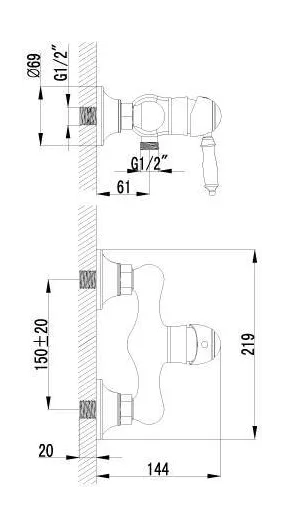 Смеситель Lemark Villa LM4803B для душа, бронза