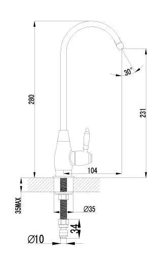 Кран Lemark Villa LM4840B для питьевой воды, бронза