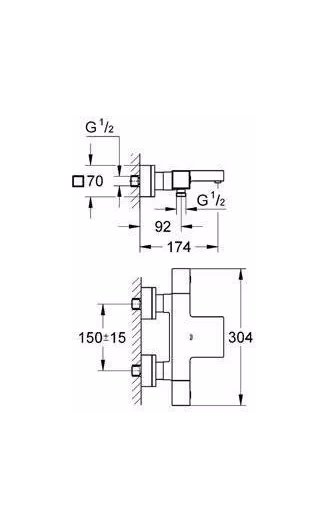 Термостат Grohe Grohtherm Cube 34497000 для ванны с душем