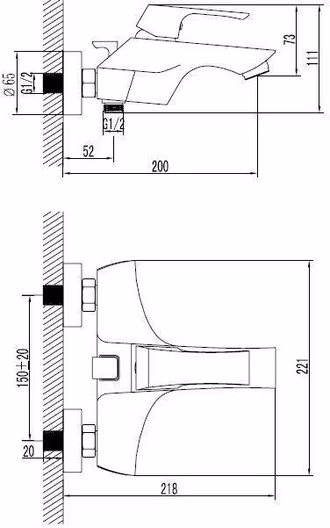 Смеситель Lemark Unit LM4502C для ванны