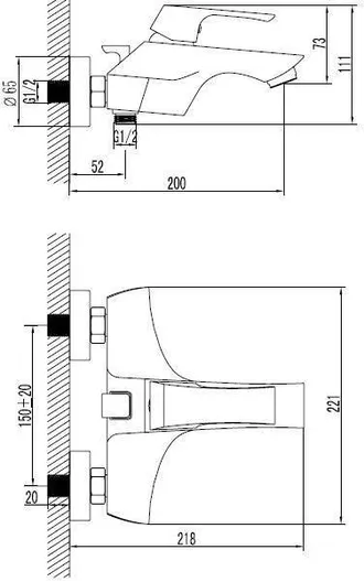 Смеситель Lemark Unit LM4502C для ванны