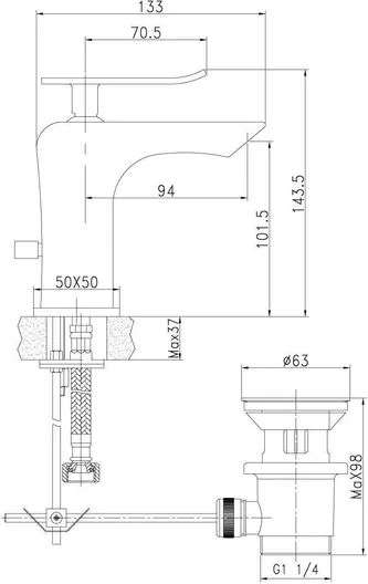 Смеситель Lemark Contest LM5806CW для раковины монолитный, хром/белый