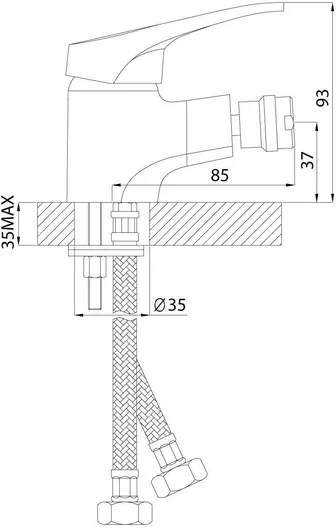 Смеситель Rossinka B35-51 для биде, хром