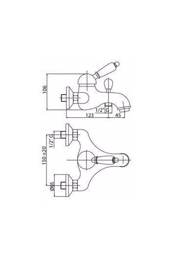 Смеситель Cezares VINTAGE VINTAGE-VM-03-Sw-N, для ванной, золотая ручка Swarovski Ner