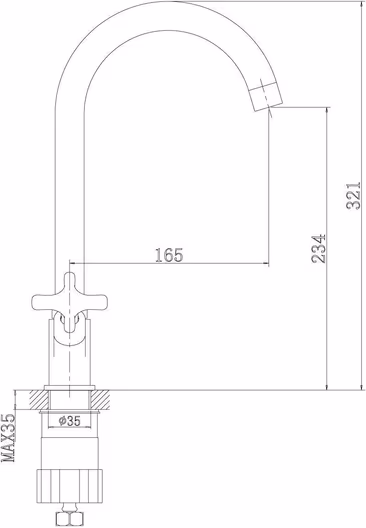 Смеситель Rossinka RS39-72U для кухни с поворотным изливом, хром