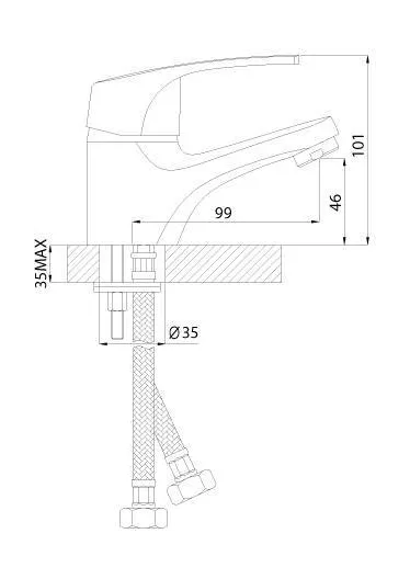 Смеситель Rossinka D40-11 для умывальника, монолитный, хром