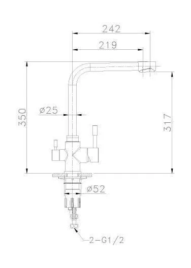 Смеситель Lemark Expert LM5060S для кухни, подключение к фильтру с питьевой водой, сталь