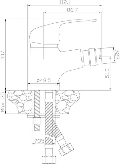 Смеситель Rossinka Y35-51 для биде, хром