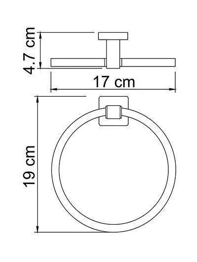 Держатель полотенец кольцо WasserKraft Lippe 6560, хром