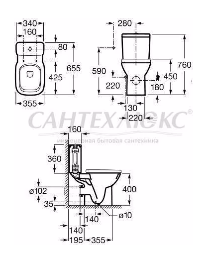Напольный унитаз Debba, чаша 655 мм, 34299700Y, Roca