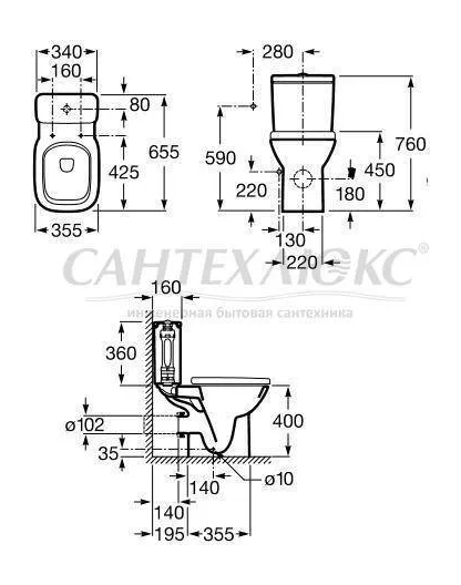 Напольный унитаз Debba, чаша 655 мм, 34299700Y, Roca