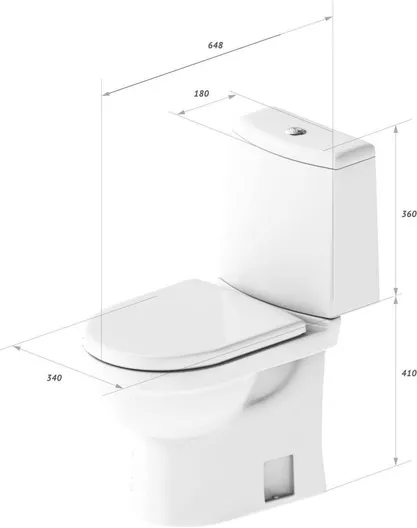 Унитаз-компакт «Некст люкс» нижняя подводка, сидение дюропласт, микролифт, SL900003, Sanita luxe
