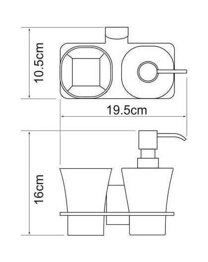 Держатель стакана и дозатора WasserKraft Leine 5089, хром