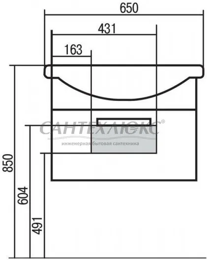 Тумба-умывальник "Ария 65" белая, 1340-1, 1A134001AA010, Акватон