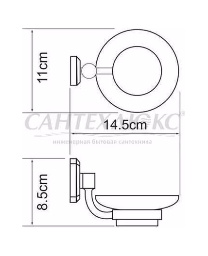 Мыльница (стекло) Oder, хром, K-3029, WasserKRAFT