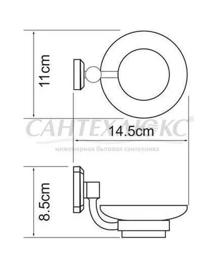 Мыльница (стекло) Oder, хром, K-3029, WasserKRAFT