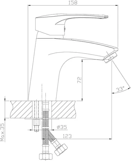 Смеситель Rossinka T40-11, для умывальника монолитный, хром