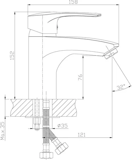 Смеситель Rossinka T40-15 для умывальника и биде, монолитный, хром