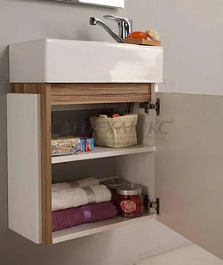 Тумба-умывальник подвесной "Эклипс М" эбони светлый правая, 1A172801EK49R, Акватон