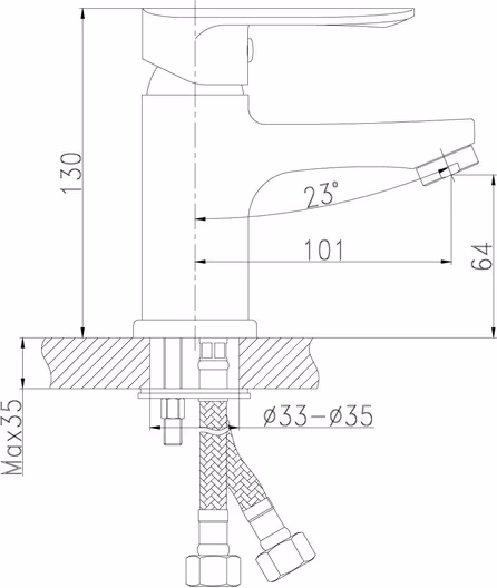 Смеситель Rossinka RS32-11 для умывальника монолитный, хром