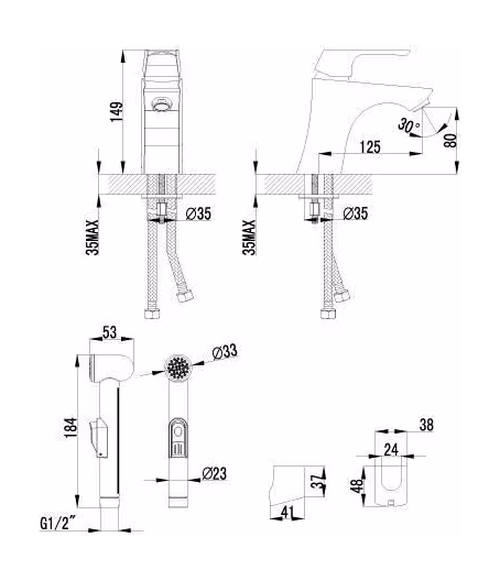 Смеситель Lemark Unit LM4516C для раковины и биде, хром