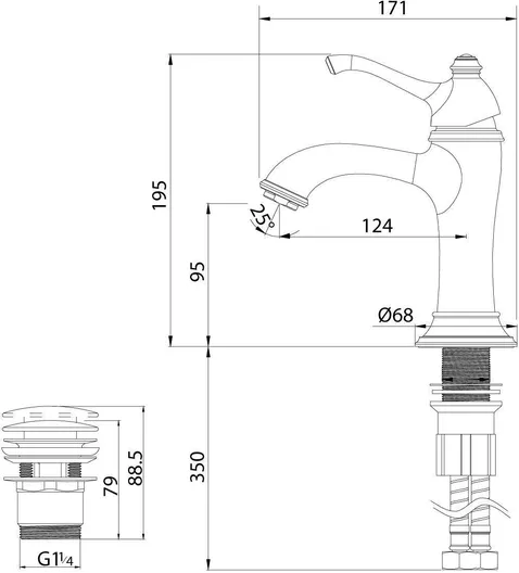 Смеситель Lemark Greek LM5506GG для умывальника монолитный, золото