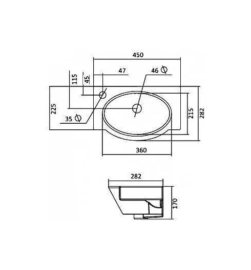 Умывальник Santek Форум-45, 1.WH11.0.542, Чебоксары