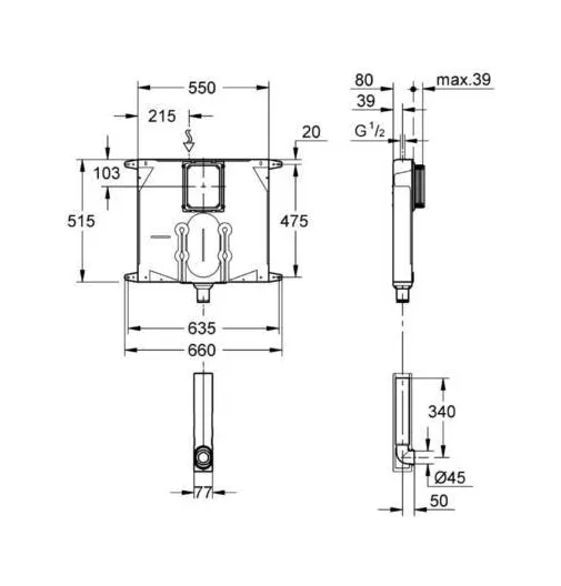 Смывной бачок Grohe Rapid Slim 38863000