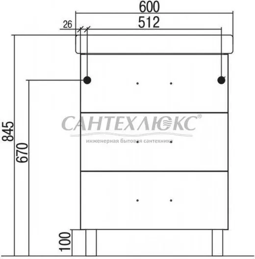 Тумба-умывальник "Америна 60 М" белая 1A168901AM010, Акватон
