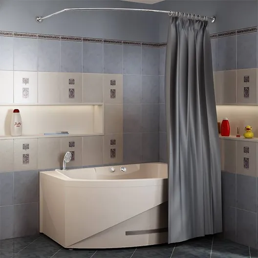 Карниз Chrome для шторки на ванну "Монти", RADOMIR