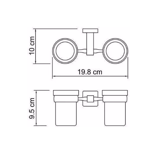 Подстаканник двойной WasserKraft Lippe 6528D, хром