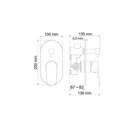 Смеситель WasserKRAFT Donau 5341 для ванны и душа