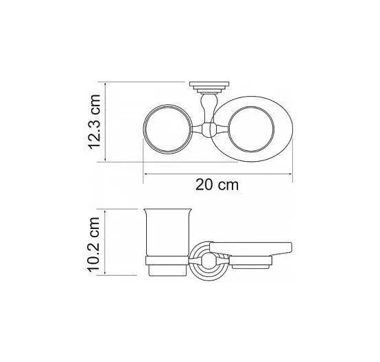 Держатель стакана и мыльницы WasserKraft Ammer 7026, сатин