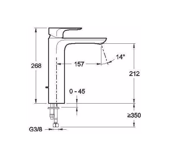Смеситель Jacob Delafon Aleo E72299-CP для раковины, хром