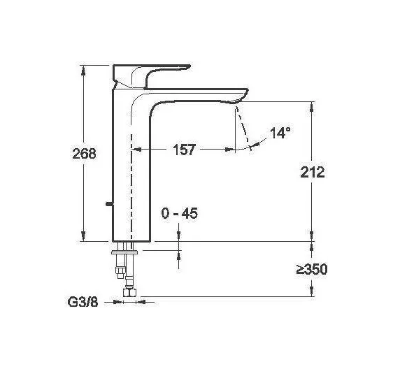 Смеситель Jacob Delafon Aleo E72299-CP для раковины, хром
