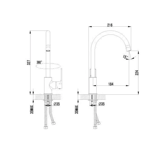 Смеситель Lemark Plus Grace LM1505C для кухни с высоким поворотным изливом, хром