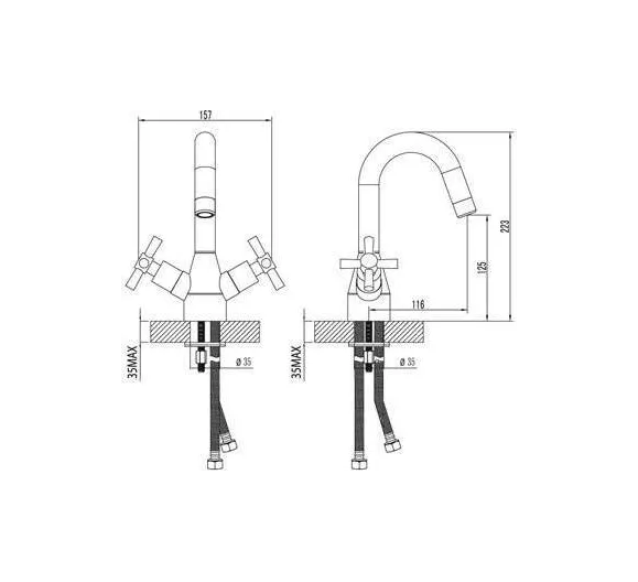 Смеситель Lemark Neo LM2207C для раковины с поворотным изливом, хром