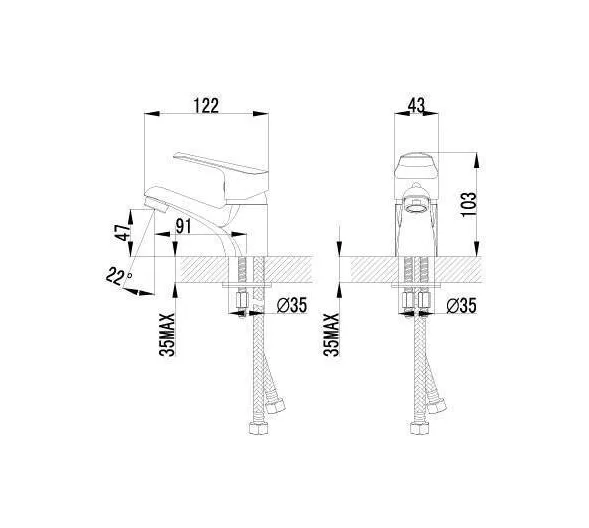Смеситель  Lemark Partner LM6556C  для раковины, монолитный, хром