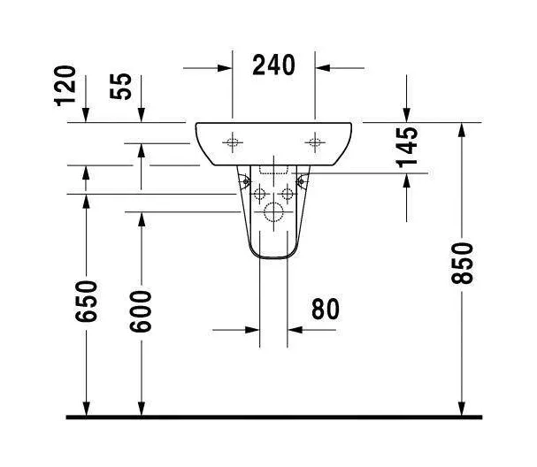 Полупьедестал для раковины Duravit D-Code 08571700002