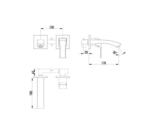 Смеситель Lemark Unit LM4526C встраиваемый для раковины
