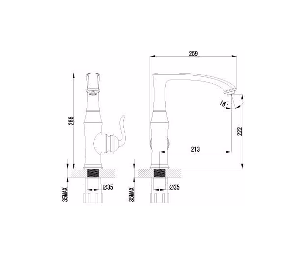 Смеситель Lemark Brava LM4705G для кухни с высоким поворотным изливом, золото