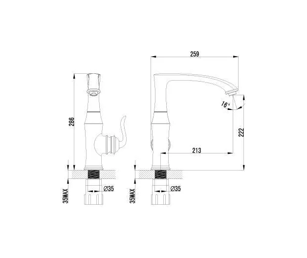 Смеситель Lemark Brava LM4705G для кухни с высоким поворотным изливом, золото
