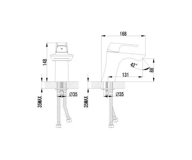 Смеситель Lemark Unit LM4546C для раковины с каскадным изливом, монолитный, хром