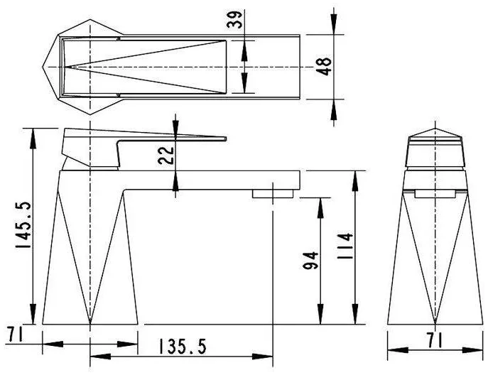 Смеситель для раковины Bravat ICEBERG IC0826
