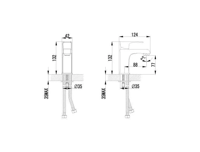 Смеситель Lemark Plus Factor LM1606C для раковины, монолитный, хром