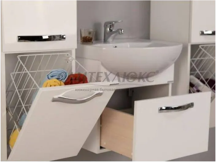 Тумба-умывальник "Ария 65" белая, 1340-1, 1A134001AA010, Акватон