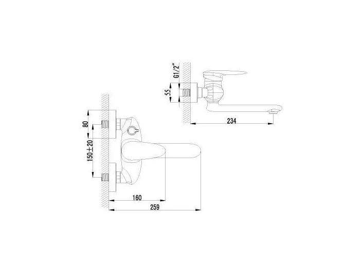 Смеситель Lemark Status LM4414C для ванны с поворотным плоским изливом