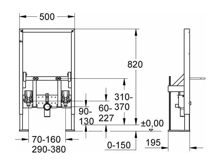 Инсталляция Grohe Rapid SL для биде 38583000