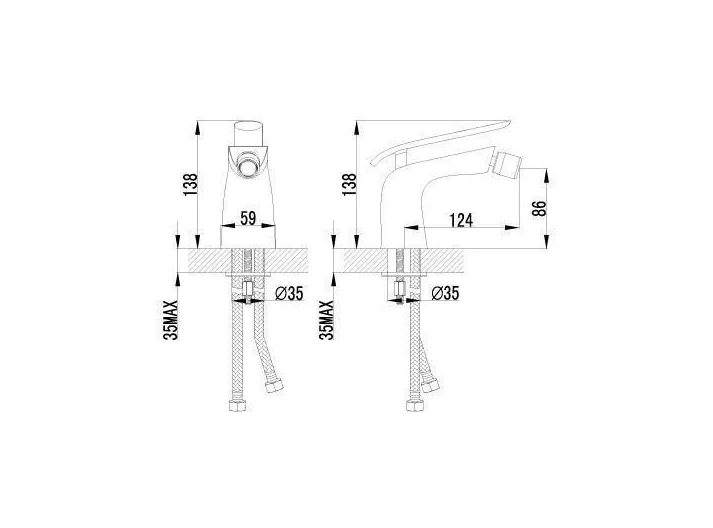 Смеситель Lemark Melange LM4908CW для биде, хром/белый