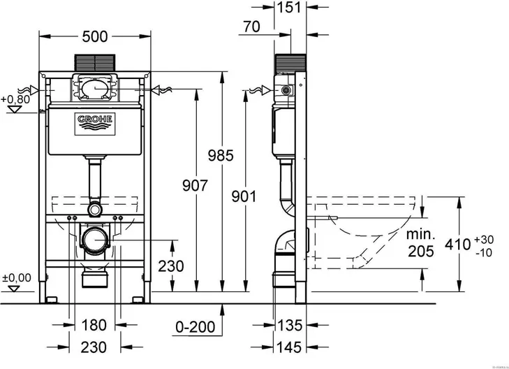 Инсталляция для унитазов Grohe Rapid SL 38525001